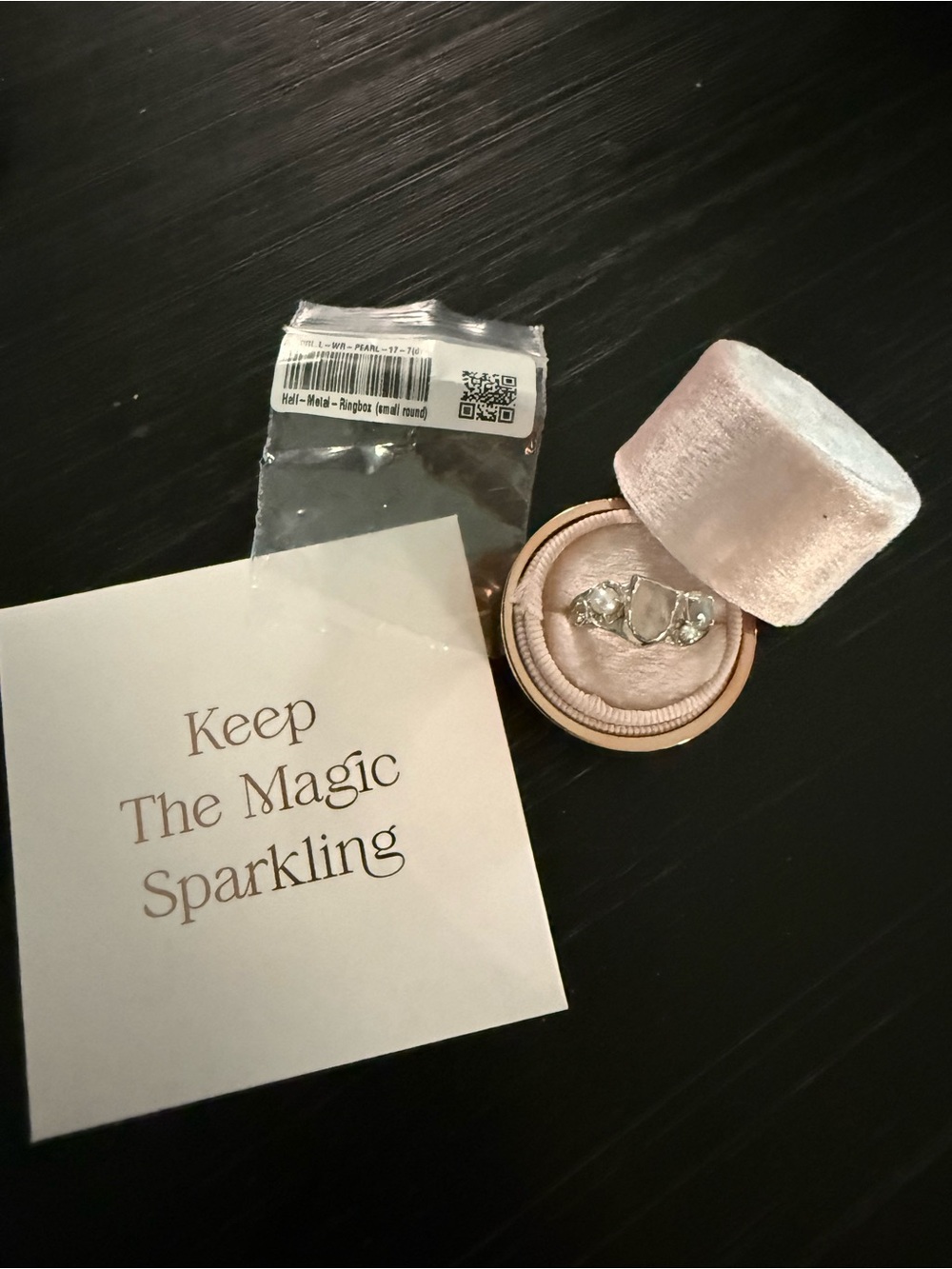 Moon Magic Ring in sterling silver , moonstone and pearl